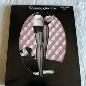 CHANTAL THOMASS HOSIERY NWT FISHNET STAY UPS SIZE 3-4, BLACK